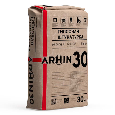 Штукатурка гипсовая ARCHin №30 белая, 30 кг